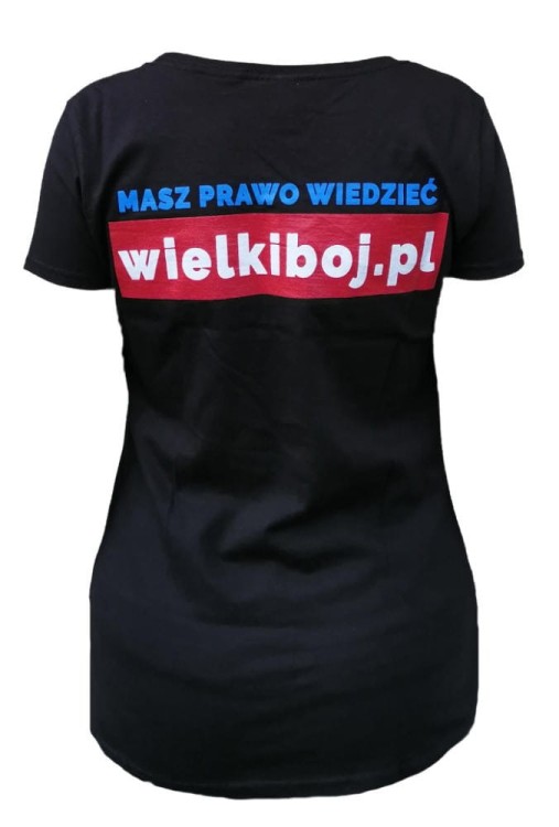 Koszulka T-shirt XL Wielki Bój damska czarna tył