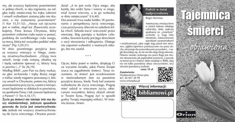 Ulotka Tajemnica śmierci (czarno-biała) komplet 100 sztuk. 2