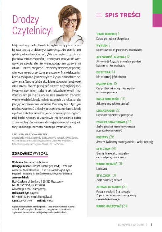 Zdrowie z wyboru 76/2021 spis treści