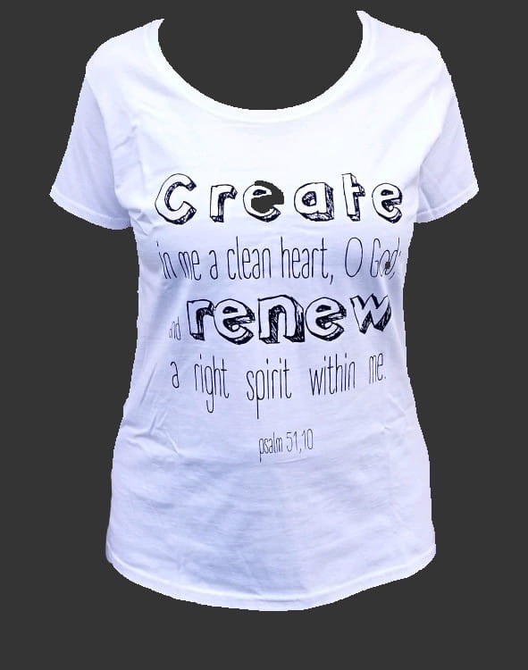 Koszulka T-shirt Create in me a clean heart damska biała XL