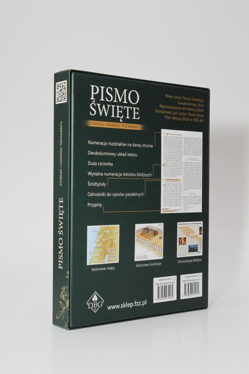 Biblia (Pismo Święte) DBG II, duża 170 x 232, skóra, czarny, zamek, złocenia, pudełko 3