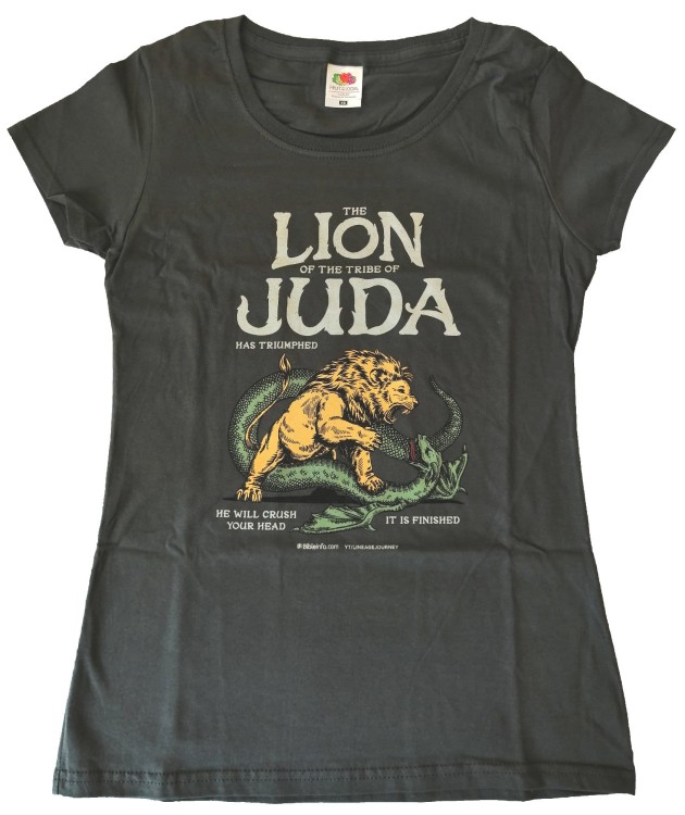 Koszulka T-shirt LION damska grafitowa XL