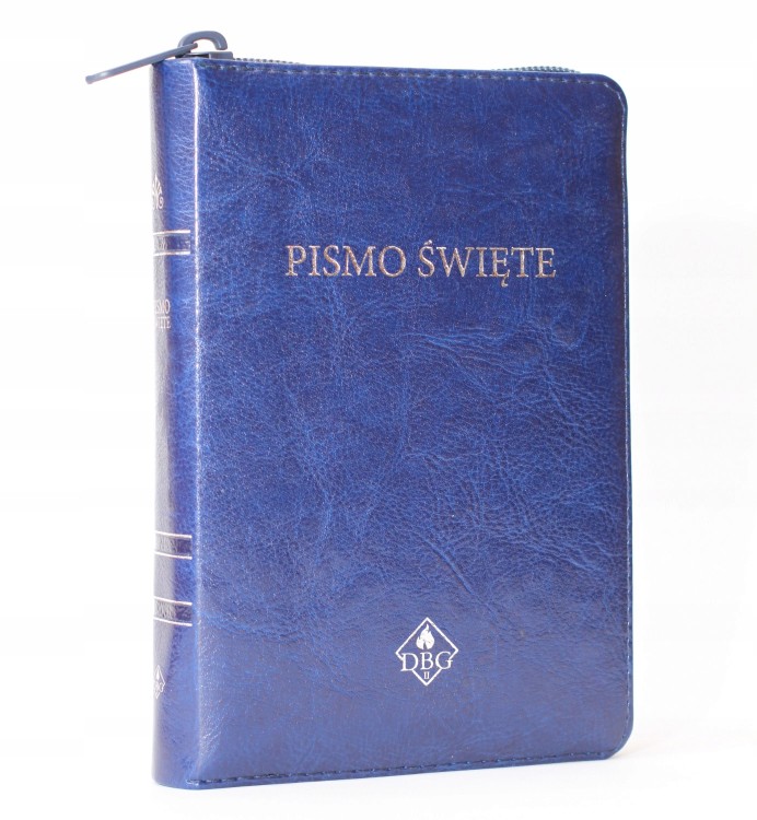 Biblia, DBG II, mała, premium, granatowy, zamek