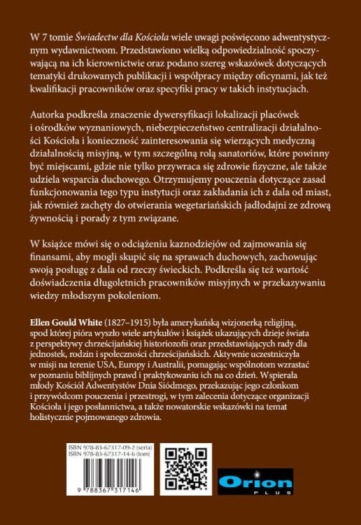 e-book Świadectwa dla Kościoła 8 PDF tył