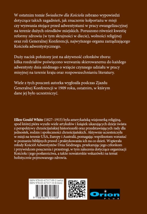 e-book Świadectwa dla Kościoła 9 PDF tył