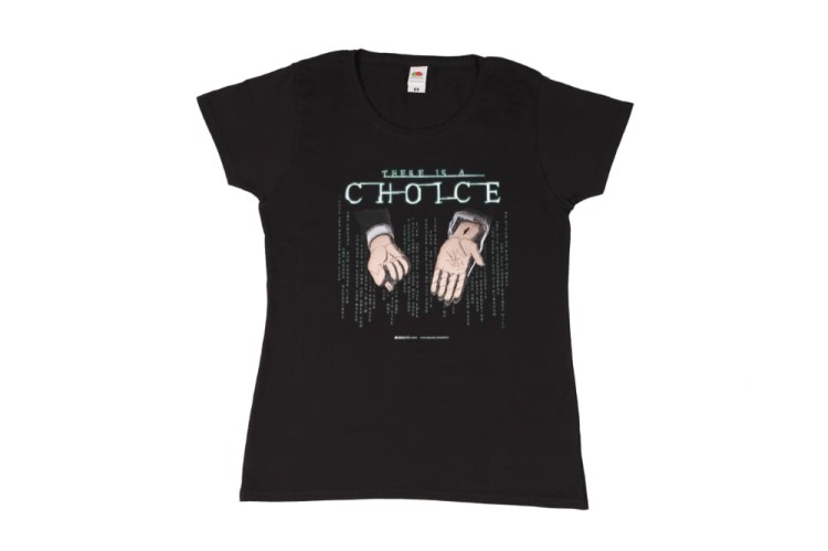 Koszulka T-shirt THERE IS A CHOICE damska czarna M