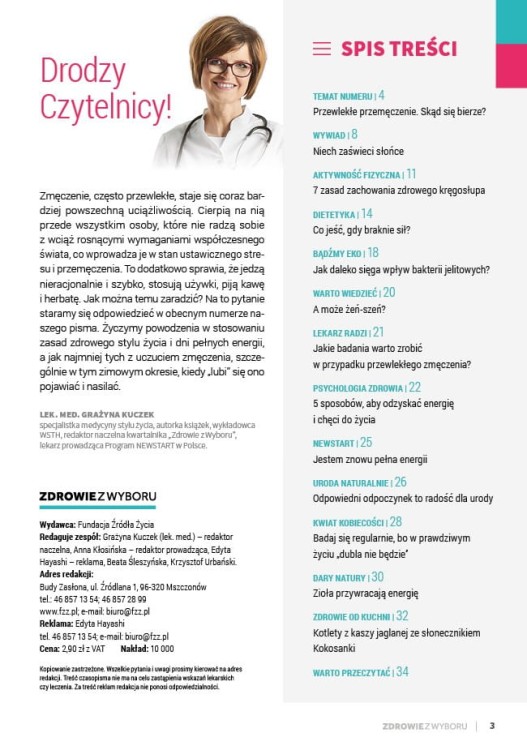 Zdrowie z wyboru 72/2020 - spis treści