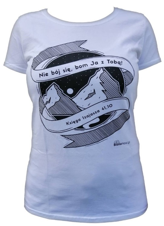 Koszulka T-shirt M Nie bój się damska biała